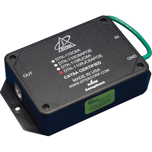 Ditek CAT6A POE SURGE PROTECTION, WITH RJ45 IN/ 110 OUT, DTK-110RJC6APOE - main