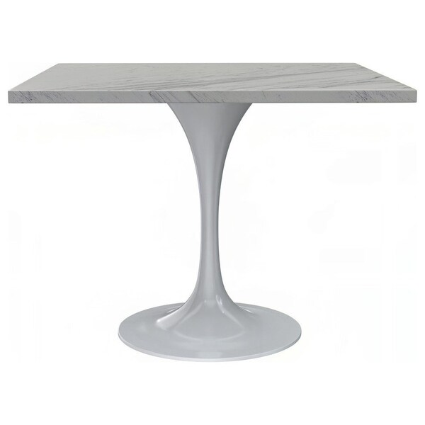 Leisuremod Square 36.42 in W, 29.35 in L, Resin/Steel, White VT20W-S36WMR - main