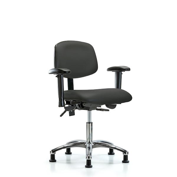 Blue Ridge Ergonomics Desk Chair Desk Chair, Vinyl, Chrome AA Glides, Gry, Adjustable Arms, 18" to 23" Height, Vinyl BR-VDHCH-CR-T0-A1-RG-8605 - main