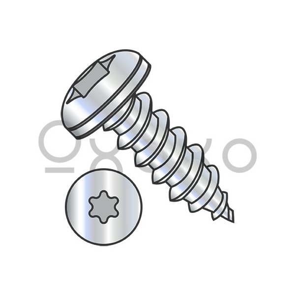 Oxoxo 8-15X1 1/4 6 Lobe Pan Self Tapping Screw Type A Fully Threaded Zinc And Bake, 4000PK 333427 - main