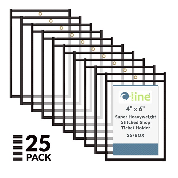 C-Line Products Shop Ticket Holders, 2 Side, 4 x 6", PK25 46046 - main