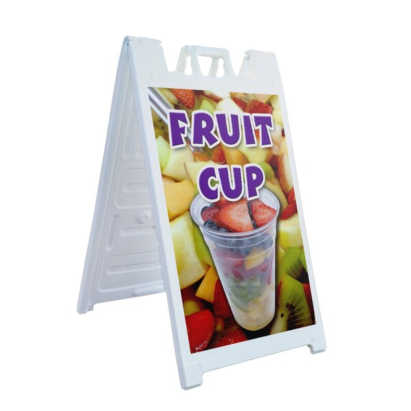 Signmission Fruit Cup, A-Frame & 2 Decals Installed, Heavy-Duty Plastic Frame SBHD-D-2436-Fruit Cup - main