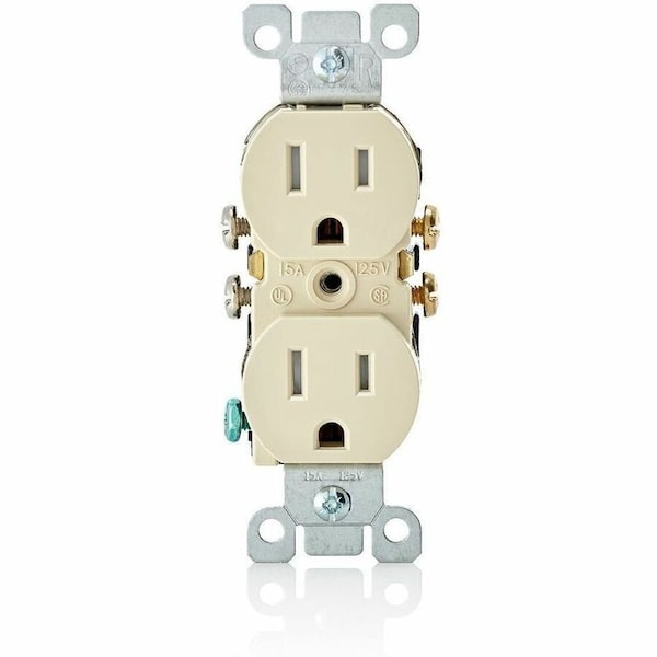 Leviton Tamper-Resistant Duplex Receptacle, 15 Amp, 125 Volt T5320-I - main
