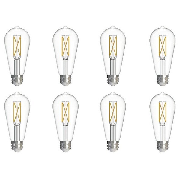 Bulbrite LED Filament 7 W Dimmable ST18 Light Bulb with Clear Finish and E26 Base, 3000K, 800Lumens, 8PK 861619 - main