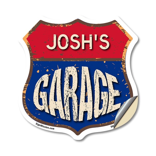 Signmission Josh's Garage, 12 Inch X 12 Inch, Vinyl Decal SHI-D-12-383-JOSH - main
