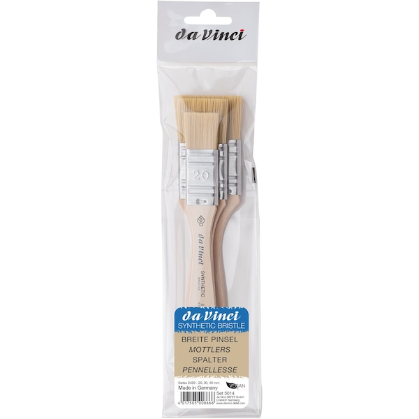 Da Vinci SYNTHETIC Mottler Brush, Natural Hog, Acrylic & Oil, Flat, Series 2429, 3-Piece Set VA-5014_0 - main