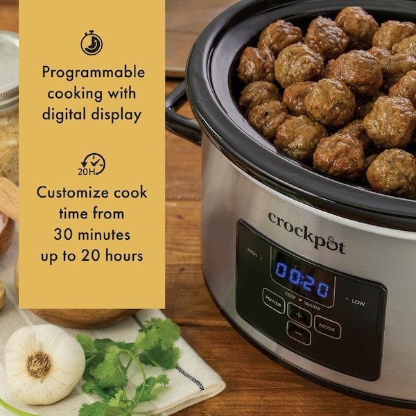 Crock-Pot Crockpot 4 Qt. Cook & Carry Stainless Steel Slow Cooker 2122615 - main