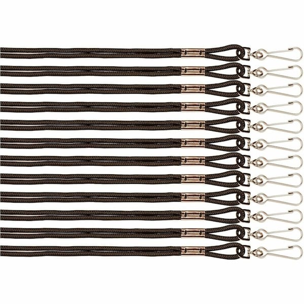 Champion Sports Heavyduty Nylon Lanyard, Black, 12PK CSI126BLK - main