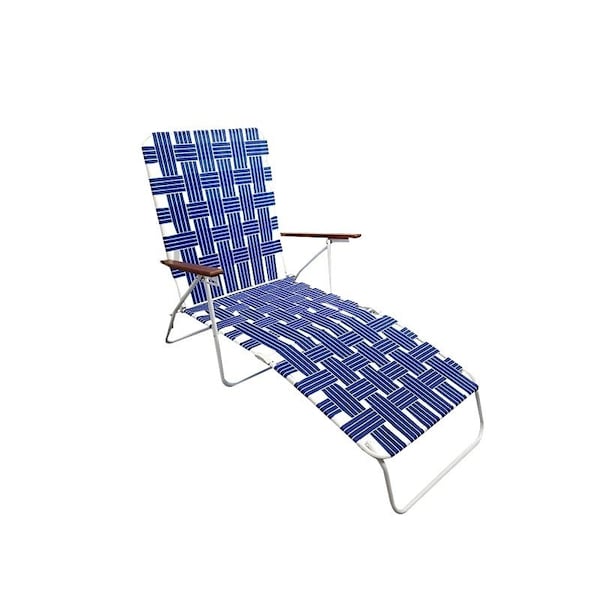 Seasonal Trends Folding Web Lounge Chair, 2520 in W, 6693 in D, 3504 in H, 300 lbs Capacity AC4012-BLUE - main