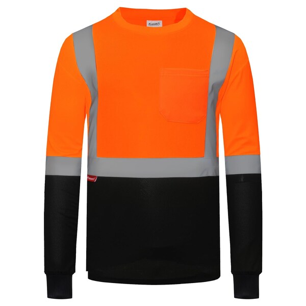 Protectx Long Sleeve T-Shirt, Class 2, Type R, Polyester, Orange, M ST-150LS1-OR1-M-01 - main