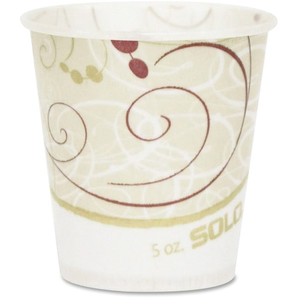 Solo Drinking Cup 5 oz. Symphony Print Wax Coated Paper Disposable, 100PK R53-J8000 - main