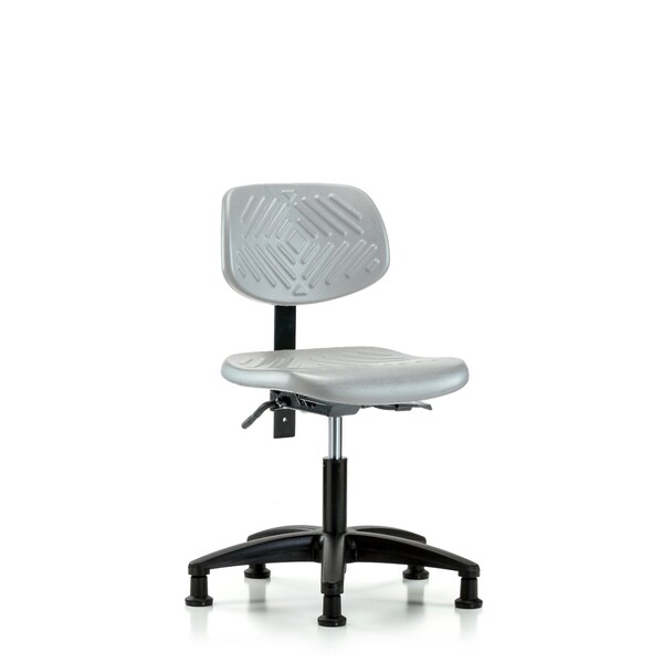 Blue Ridge Ergonomics Polyurethane Chair - Desk Height with Seat Tilt & Stationary Glides in Gray Polyurethane PDHCH-RG-T1-A0-RG-GRY - main