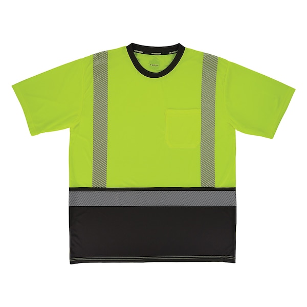 Ergodyne M Lime Class 2 Hi-Vis T-Shirt Black Bottom 8294BK - main