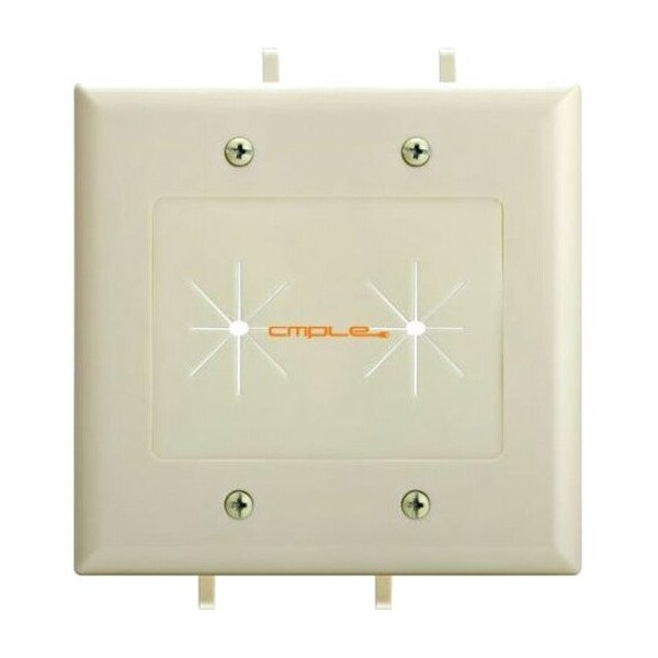 Cmple Cable Plate, Number of Gangs: 2 Plastic, Lite Almond 1237-N - main