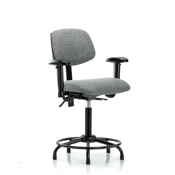 Blue Ridge Ergonomics Chair, Fab, Med Bench, RT Tilt AA Glide, Gry, 6-Way Adjustable, 22" to 29" Height, Gray BR-FMBCH-RT-T1-A1-RG-F44 - main