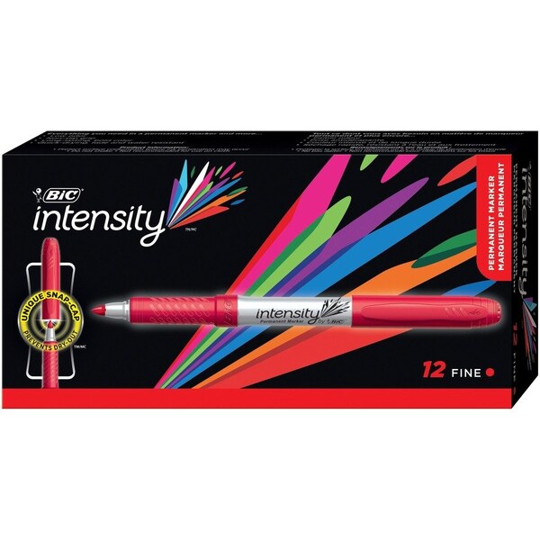 Bic Red Permanent Marker, Ultra Fine, Bold Tip GPM11-RED - main