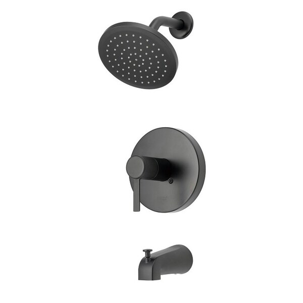 Boston Harbor Faucet, 175 gpm at 80 psi GPM LMIN PSI Showerhead, 1 Spray Settings, Zinc Tub Spout, Matte F1A1F507BL - main
