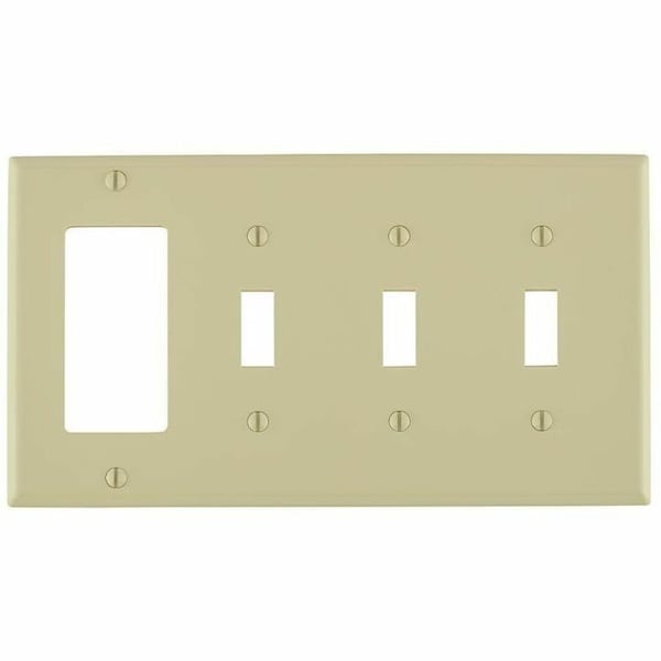 Leviton Combination Wallplate, Standard Size, Gang 4, Ivory 80732-I - main
