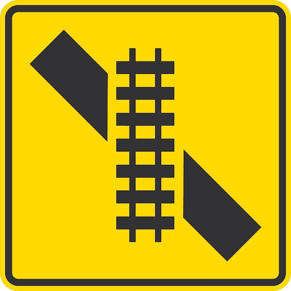 Lyle Skewed Crossing Symbol, 36x36, High Intensity Prismatic, Yellow G-16370-HI_36x36 - main