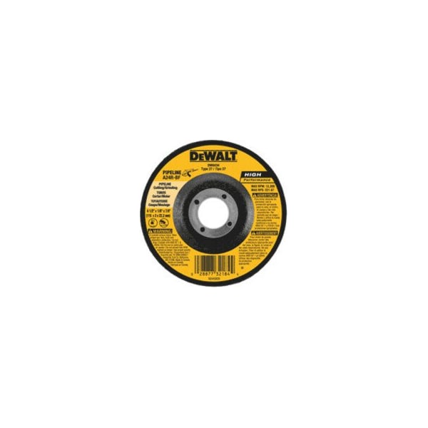 Dewalt Cut-Off & Grinding Wheel, Type 27, 4 1/2 in Dia, 0.125 in Thick, 7/8 in Arbor Hole Size, 24 Grit DW8434 - main