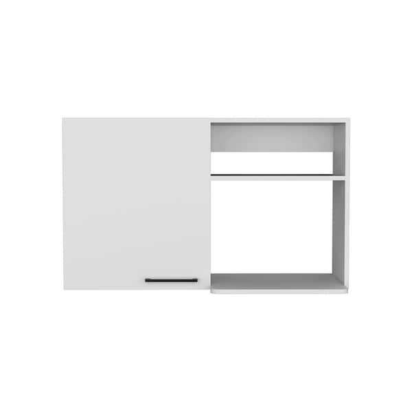Homeroots 39in White Wood Wall Mounted Accent Cabinet With Single Door 520575 - main