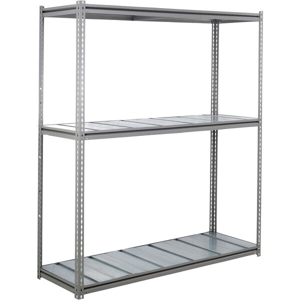Global Industrial 3 Shelf, Standard Duty Boltless Shelving Z Beam Starter 96Wx36Dx60H, Steel Deck B3153983 - main