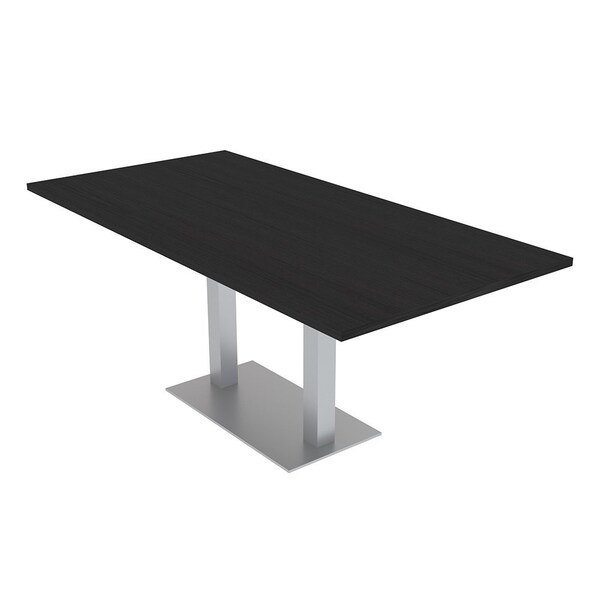 Skutchi Designs Rectangle Conference Table With Power Unit, 36 in W, 72 in L, Black HAR-REC-36X72-DOU-U999ST19-NA - main