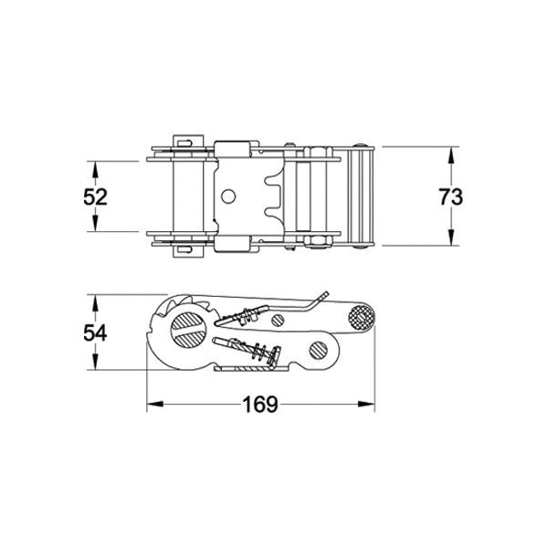 Doleco Ratchet Buckle 2" Standard Handle, 3,666 lbs WLL 58200007 - main