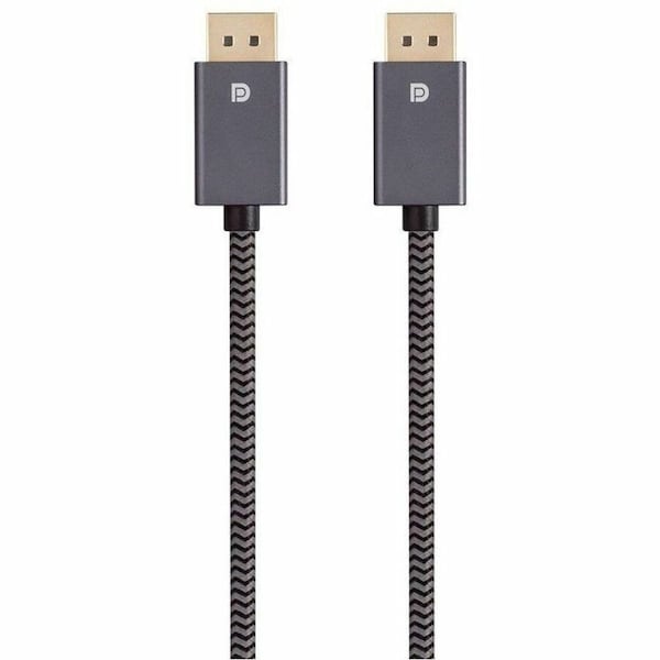 Monoprice DISPLAYPORT 1.4 EASYPLUG NYLON BRAIDED CABLE, 3FT, GRAY (10 PACK) 40786 - main