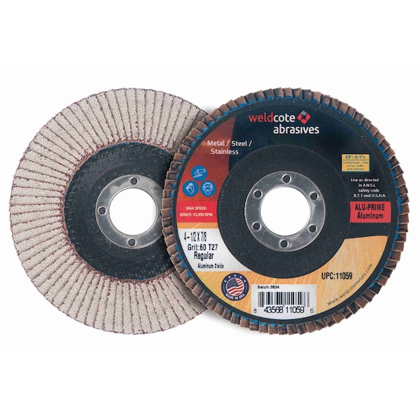 Alu-Prime Premium & Regular Compressed Flap Discs for Aluminum, 7in x 7/8, 10PK 10618 - main