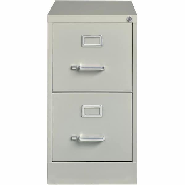 Lorell Fortress Series 2-Drawer Vertical File Cabinet, 15" x 25" x 28.4", Gray LLR60654 - main