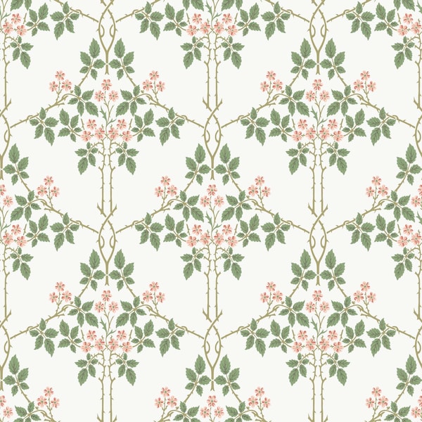 A-Street Prints Blackberry Pink Vine Trellis Wallpaper 4171-82054 - main