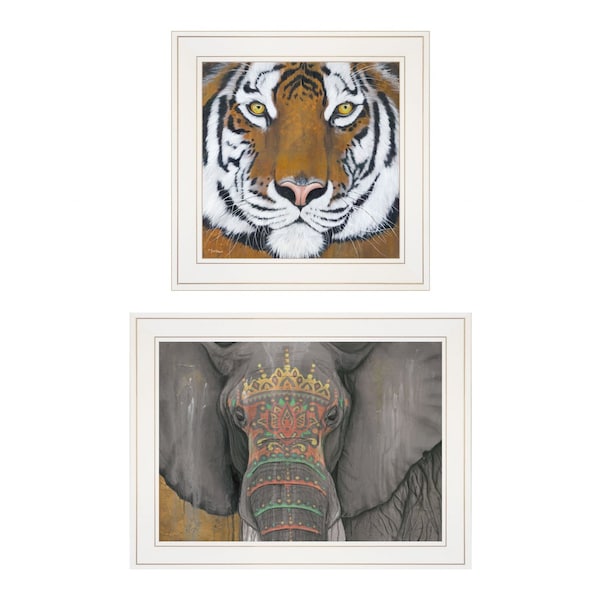 Homeroots Set Of Two Wildlife II 1 White Framed Print Wall Art, 2PK 406043 - main