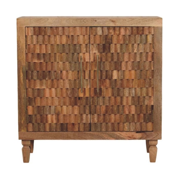 Homeroots 33in Brown Solid Wood Accent Cabinet With Two Doors And Two Drawers 720269 - main