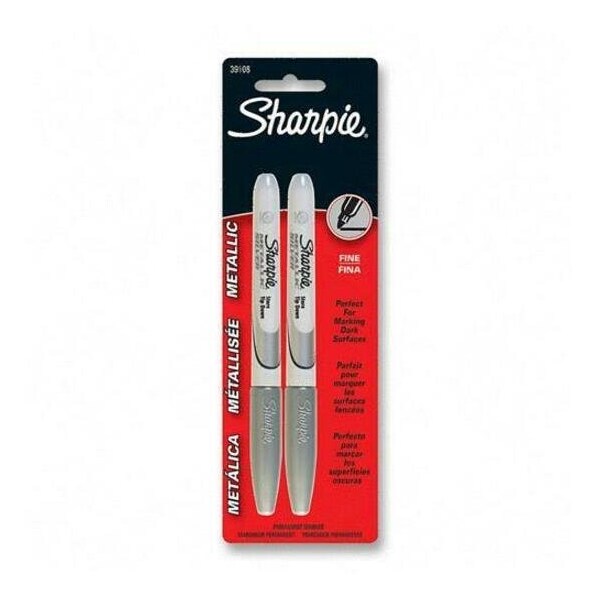 Sharpie Metallic Silver Fine Tip Permanent Marker 2 pk 39108 - main