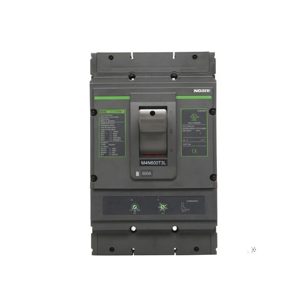 Noark MCCB - 1100411 - UL489 - M4 frame - 3P3d - 400A rated - lug connections - 600Vdc/ac M4S400T3L - main