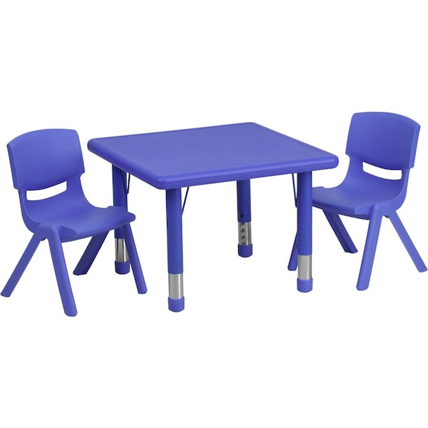 Flash Furniture Square Activity Table, Plastic, Steel, Blue YU-YCX-0023-2-SQR-TBL-BLUE-R-GG - main