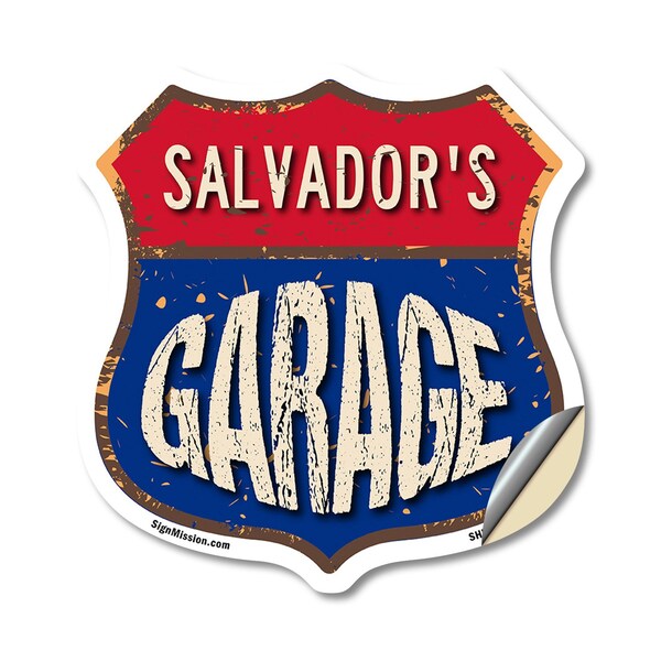 Signmission Salvador's Garage, 12 Inch X 12 Inch, Vinyl Decal SHI-D-12-383-SALVADOR - main