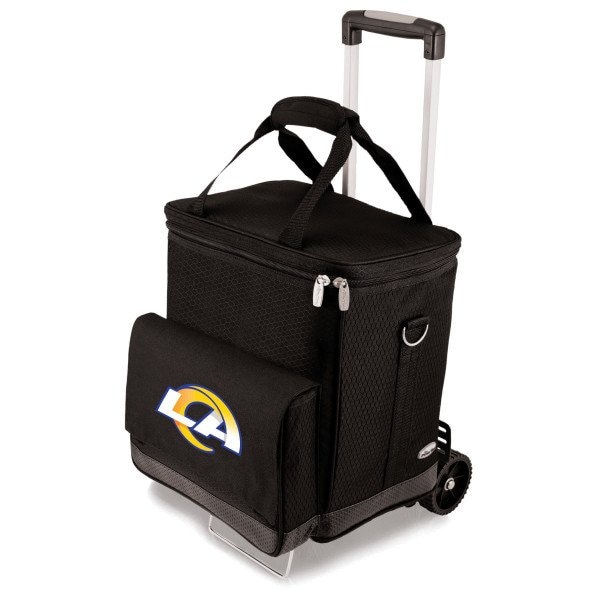 Picnic Time Family Of Brands NFL Los Angeles Rams - Cellar 6-Bottle Wine Carrier & Cooler Tote with Trolley 660-85-179-334-2 - main
