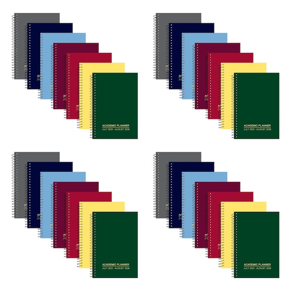 Modern Jen Case of Assorted Cover WB Academic Planners, 7.5"x5", 64 sht, weekly 14-month format, Recycled Paper, PK28 11247cs - main
