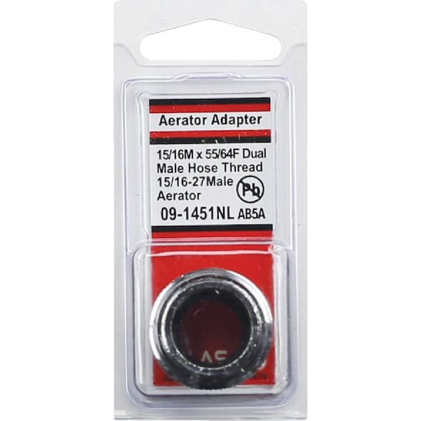 Westlake Pipe & Fittings No Lead Dual Thread Male Faucet Adapter Chrome-Plated 09-1451NL - main