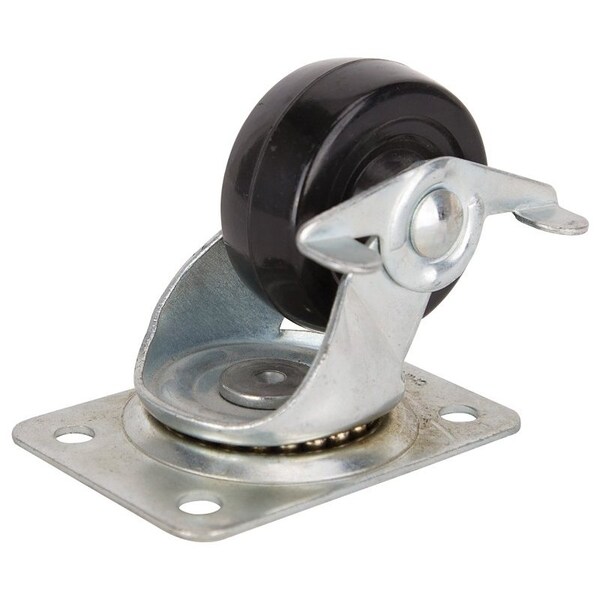 Prosource Swivel Caster, 2-1/2 in Dia Wheel, 1.1 in W Wheel, Rubber Wheel, Black, 130 lb, Steel Housing Material JC-H10 - main