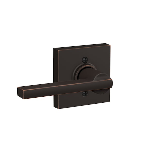 Schlage Residential Latitude Lever with Collins Rose Half Dummy Aged Bronze Finish F170LAT716COL - main