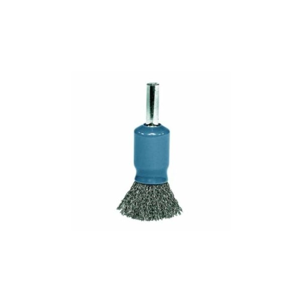 Weiler Coated Cup Crimped Wire Solid End Brush, Steel, 1/2 in x 0.0104 in, 25,000 rpm, 10PK 804-11001 - main