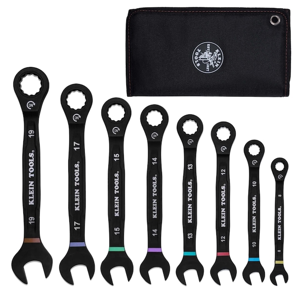 Klein Tools Ratcheting Wrench ST, 90-Tooth, Metric, 8PC 69408MG - main
