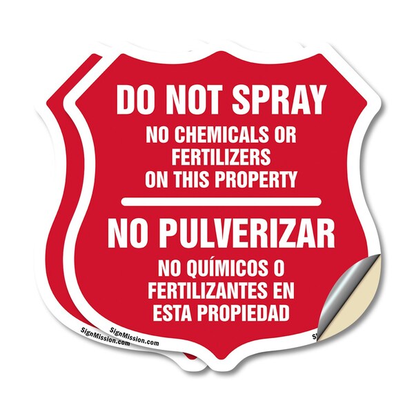 Signmission Bilingual No Spray Shield Sign Do Not Sp, 6 inch X 6 inch, Vinyl Decal, 2PK SHI-D-2PACK-6-366 - main