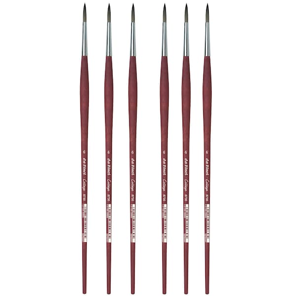 Da Vinci COLLEGE Student Brush, Synthetic, Acrylic & Oil, Round, Series 8730, Size 6, 6PK VA-8730_6 - main