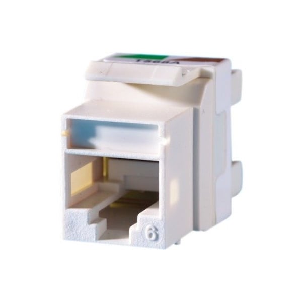 Ortronics TECHCHOICE 1-PORT MOD JACK 110, T568A/B CAT 6 KEYSTONE JACK, BLACK, EA KS6A-00 - main
