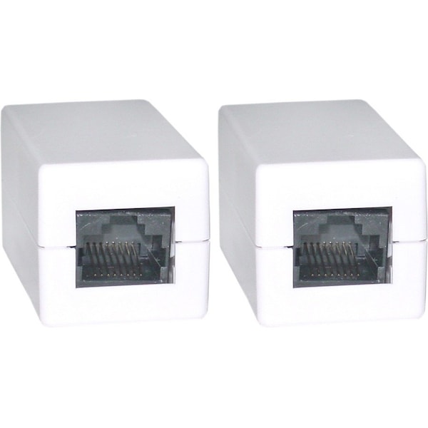 Cable Wholesale Unshielded Cat5e Coupler, White, RJ45 Female 30X6-02400WH - main