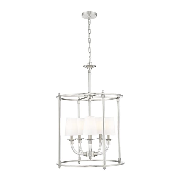 Z-Lite Katerina 5 Light Chandelier, Brushed Nickel, 20 In W x 31.5 In H 1950-5C-BN - main